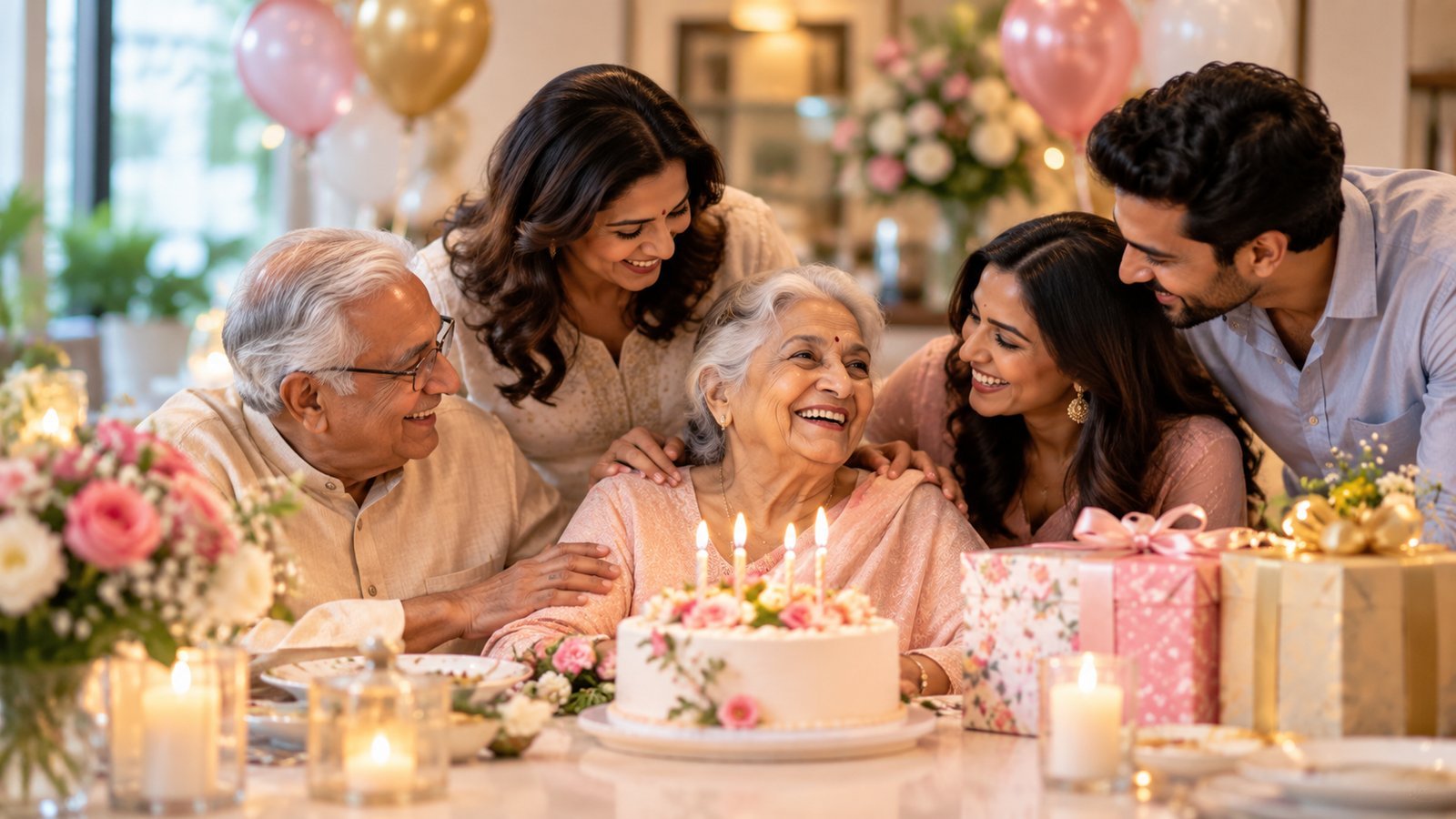 A family celebrating a birthday together, coordinated by Magic Japhi