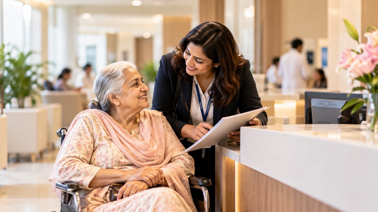 Magic Japhi coordinator assisting a parent at a hospital visit